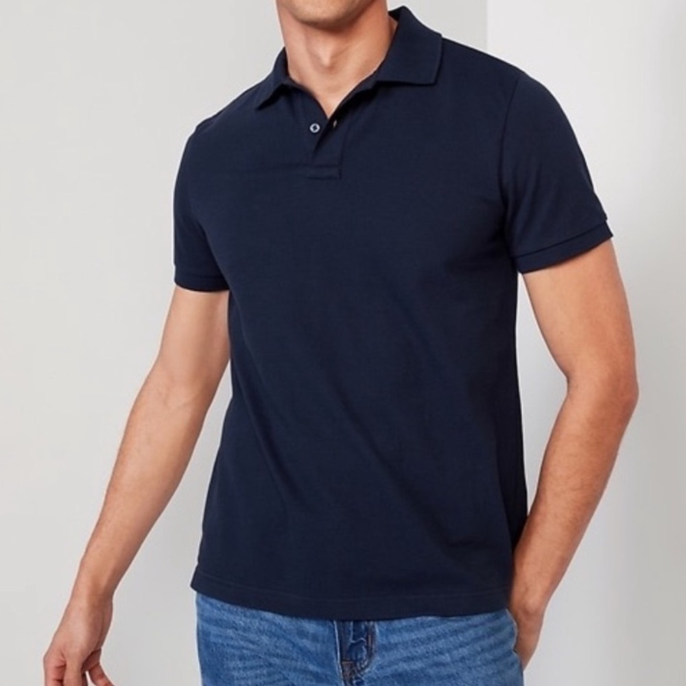 Old Navy Go-Dry Performance Polo Shirt Men’s Large Navy Blue Moisture-Wicking